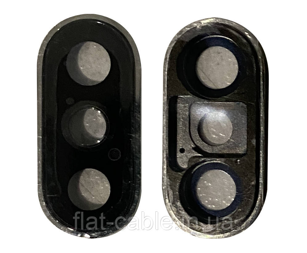 Скло камери для iPhone XS Срібне з рамкою