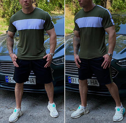 Стильний чоловічий костюм бавовна+віскоза футболка та шорти 46, 48, 50, 52, 54, 56 розмір 46, фото 1