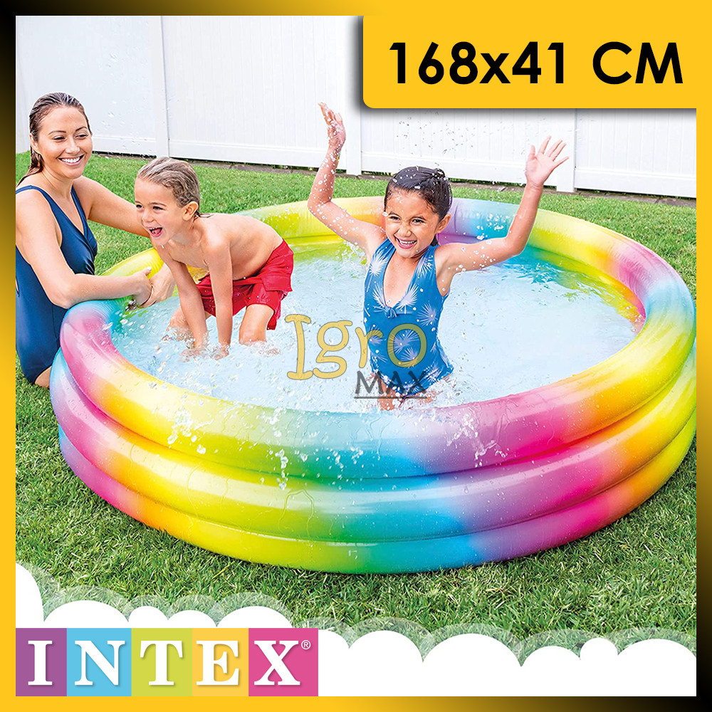 Купить Детский надувной бассейн для дома сада и дачи Intex 58449 168х41 ...