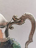 Антикварний керамічний глечик декантер Виноград із посрібленням, фото 9