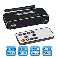 Аудіоконвертер декодер звуку з Блютуз 5.0 цифрового digital оптичного SPDIF Toslink Bluetooth в аналоговий