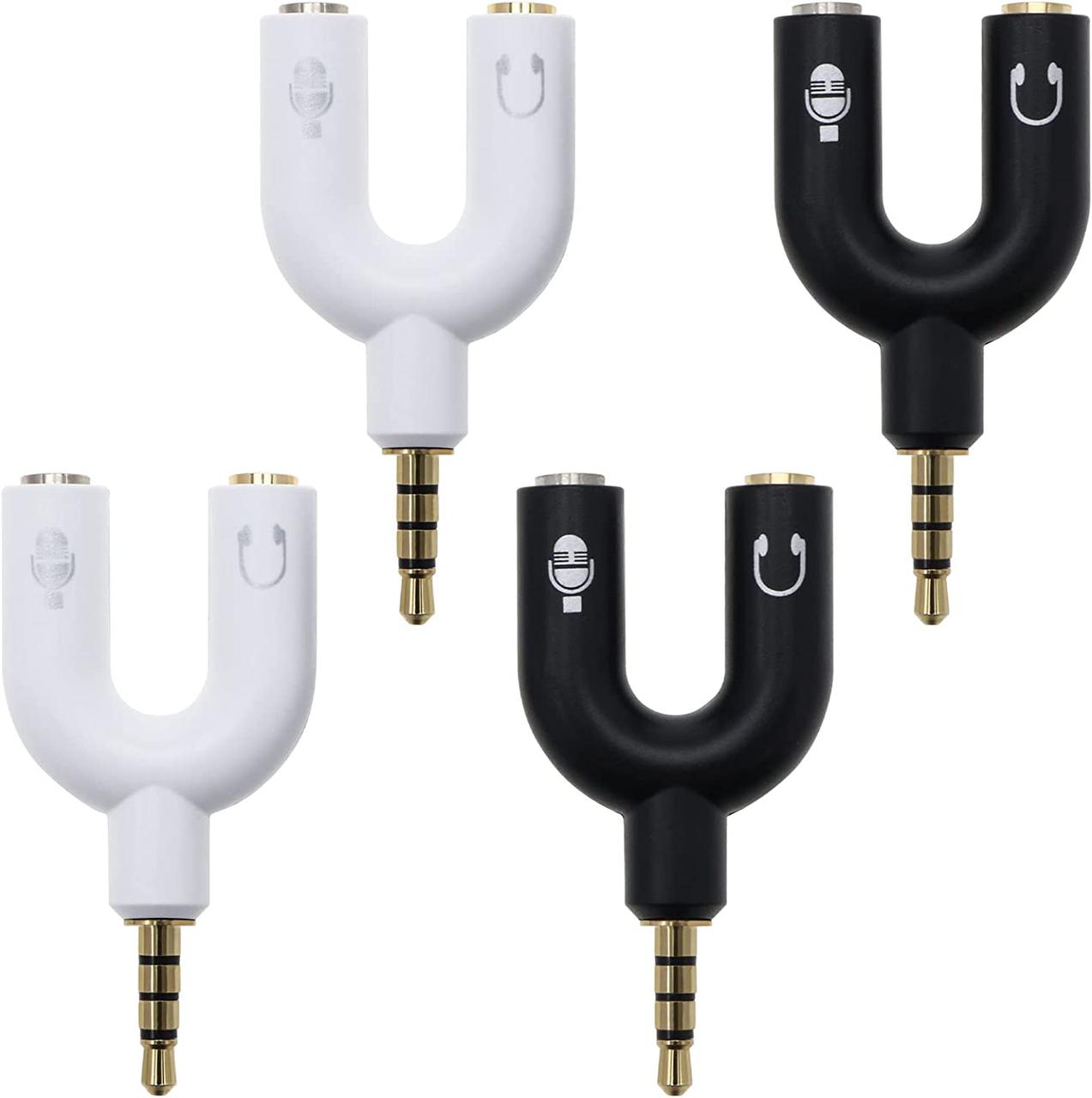 Перехідник audio splitter 3.5 мм на 2 гнізда (мікрофон + навушники) Mix color
