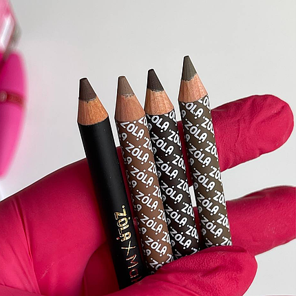 Олівець для брів пудровий ZOLA Powder Brow Pencil Taupe Brown, русявий, фото 3