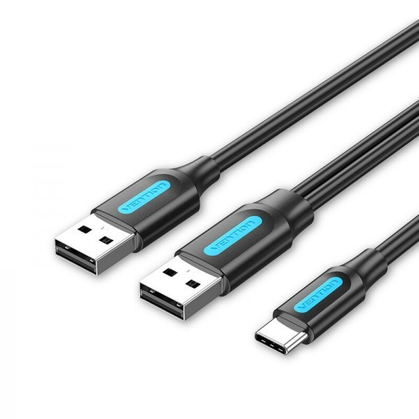 Кабель Vention USB - USB Type-C, 0.5 m, Black (CQKBD), фото 1