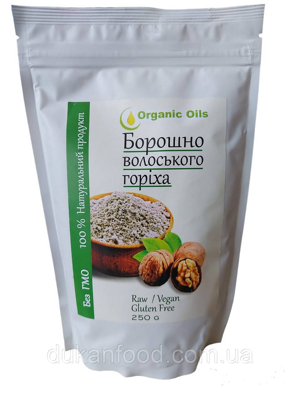 Борошно волоського горіха без глютену Organic Oils, 250 г