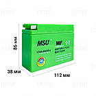 Акумулятор на скутер Suzuki 12V 2.3Ah MSU GT4B-5 (GEL) 2025 рік, фото 3