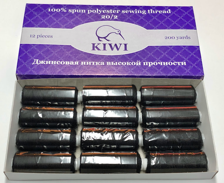 Нитки армовані швейні Kiwi 20/2 200 ярдів