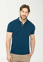 Мужская футболка поло - трикотажная, синяя Volcano XL размер