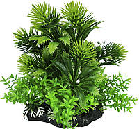 Искусственное растение, Mix №7, зелёное, 13 см, для аквариума.