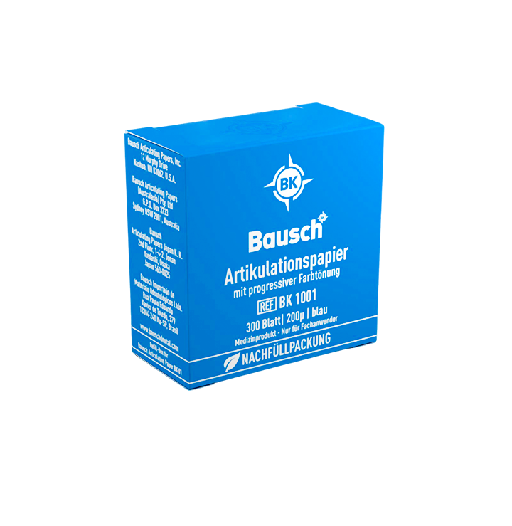 Артикуляційний папір в упаковці BK01, 300 смужок, синій, 200 мкм, Bausch