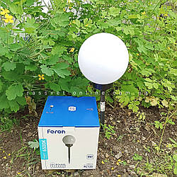 Садовий світильник на сонячній батареї Feron PL125 6500K IP67 білий пластиковий шар 20см