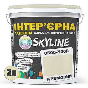 Фарба Інтер'єрна Латексна Skyline 0505-Y30R Кремовий 3л, фото 3