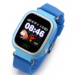 Смарт годинник дитячий 1,22'' Q90, з GPS трекером / Сенсорний розумний годинник з Bluetooth, мікрофоном та крокоміром