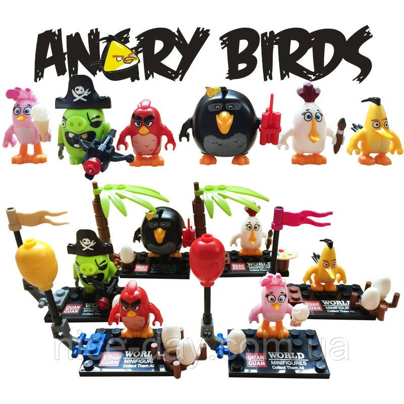 Фігурки Angry birds конструктор 6 шт. набір