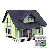 Фарба Акрил-латексна Фасадна Skyline 0520-G50Y Цитрус 3л, фото 4