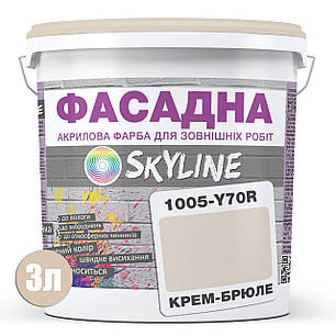 Фарба Акрил-латексна Фасадна Skyline 1005-Y70R Крем-брюле 3 л, фото 3