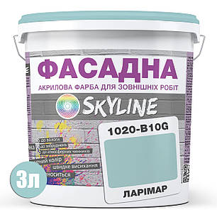 Фарба Акрил-латексна Фасадна Skyline 1020-B10G Ларімар 3л, фото 3