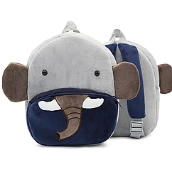Дитячий рюкзак у вигляді тварин Слоненя 29227 маленький м'який плюшевий