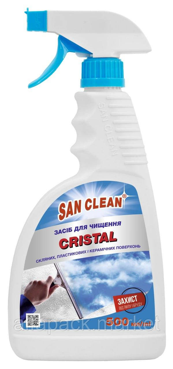 Засіб для чистки скляних поверхонь San Clean"Cristal"0,5 л 070409018
