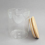 Скляна банка з бамбуковою кришкою 750 мл, фото 2