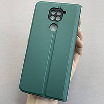 Чохол-книга для Xiaomi Redmi Note 9 книжка із захистом камери на сяомі редмі нот 9 темно-зелена p8b, фото 3