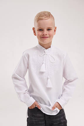 Сорочка з білою вишивкою для хлопчика MEREZHKA  "Зірка", фото 2