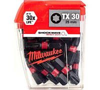 Бита Milwaukee TX30 SHOCKWAVE 25 мм, 25 шт