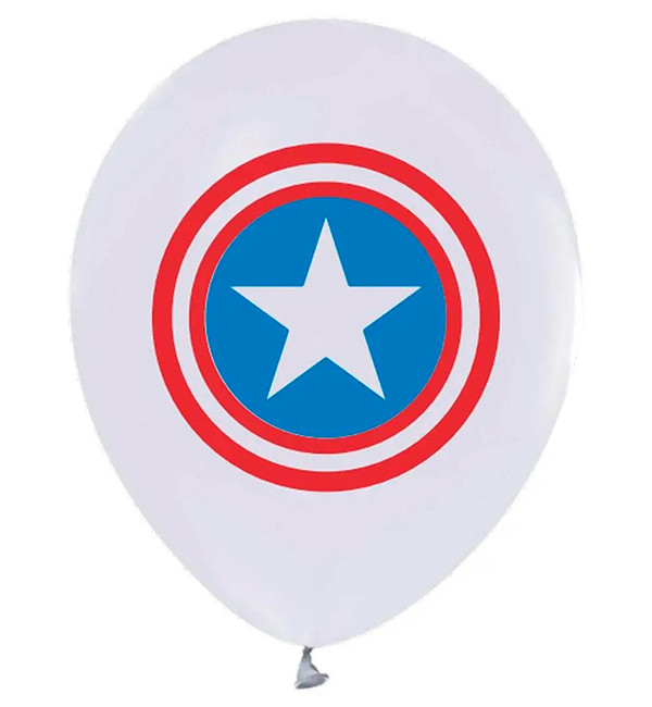 Повітряні кульки "Капітан Америка" (5 шт.), Туреччина, Ø 30 см