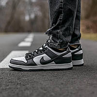 Женские кроссовки Nike SB Dunk Black\White (чёрные с белым) крутые демисезонные кеды I1104