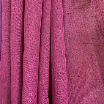 Тюль на метраж з льону рожевий, висота 2,8 м (607-33)
