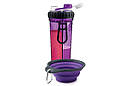 Пляшка подвійна для води зі складаною мискою PET DRINK BOTTLE, фото 4