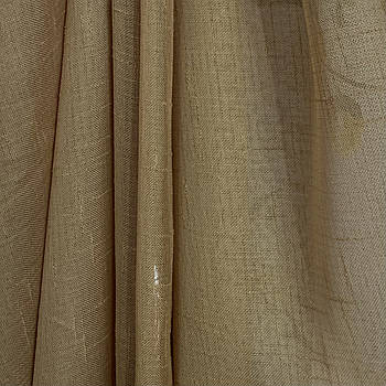 Тюль на метраж з льону світло-коричневий, висота 2,8 м (607-12)