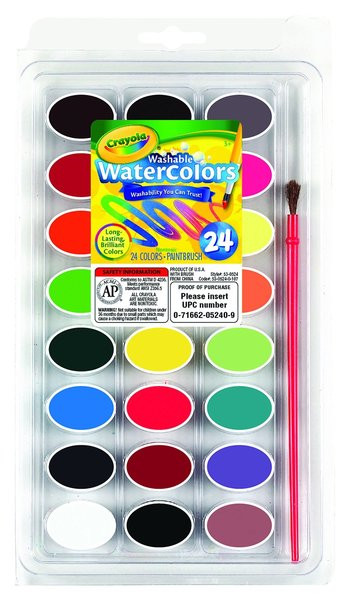 Акварельные краски washable watercolors, в наборе 24 цвета, Crayola (Крайола) - фото 1 - id-p318516216