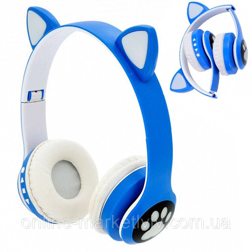 Купить Беспроводные наушники Кошачьи ушки Cat VZV-23M, Синие / Наушники ...
