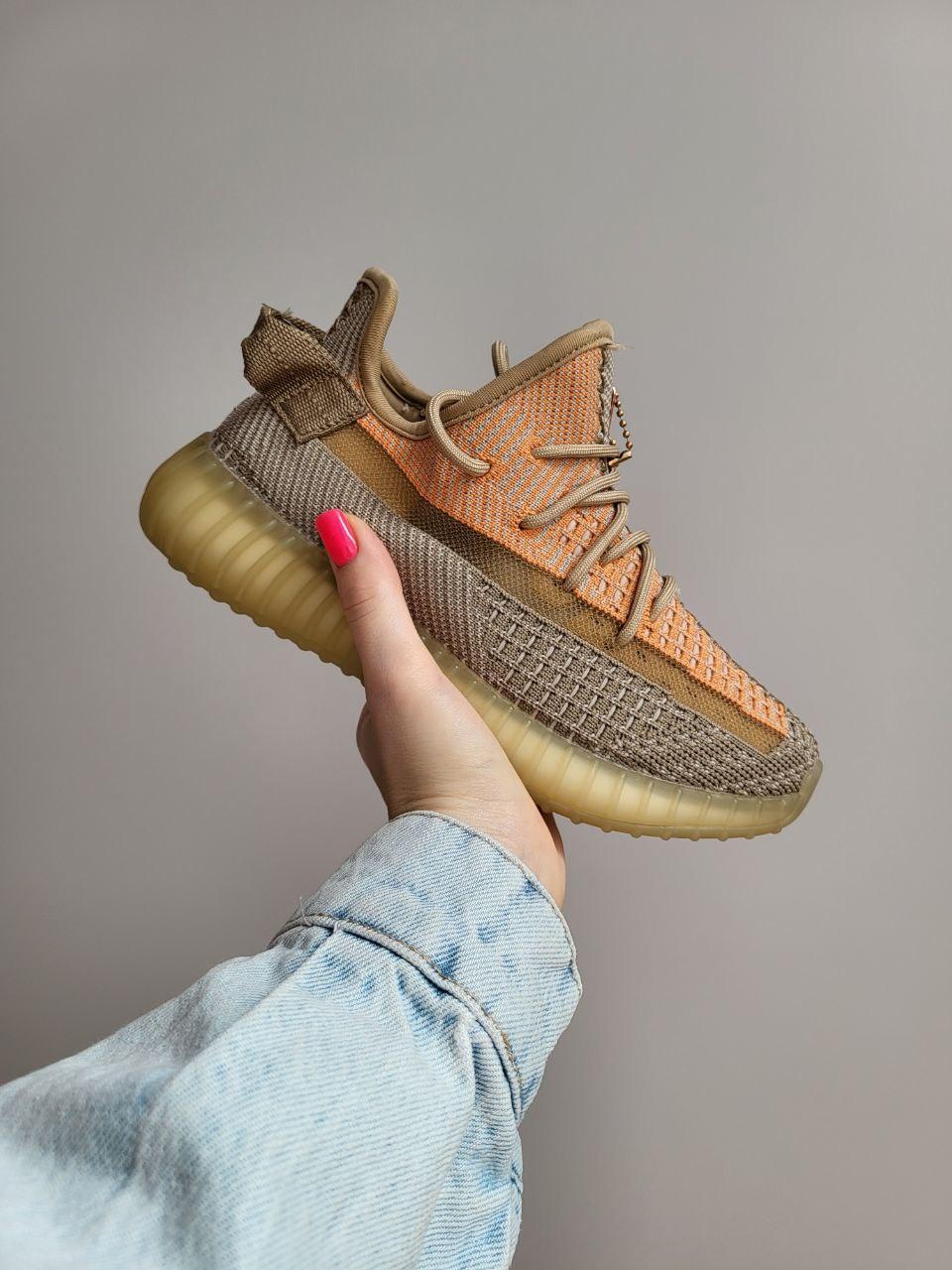 Жіночі кросівки Adidas Yeezy 350 Brown літні коричневі текстильні ізи, фото 1