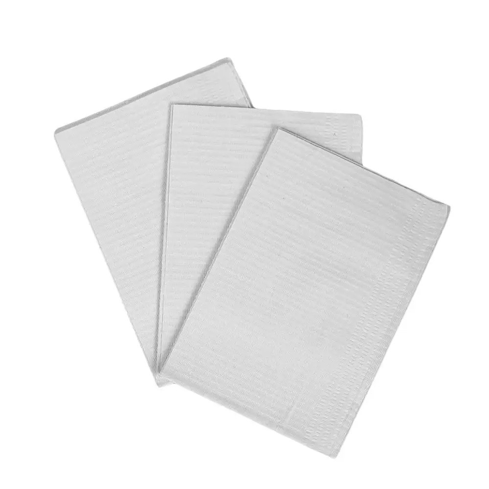 Нагрудники-серветки 330х410 мм, медичні тришарові Fortius Pro (50 шт./пач.), Білі