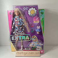 Барби Экстра # 12 в цветочном костюме и кроликом Barbie Extra Doll #12 in Floral 2-Piece Outfit with Pet Bunny