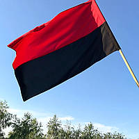 Прапор УПА 135 см × 90 см, габардинова тканина, чорно-червоний