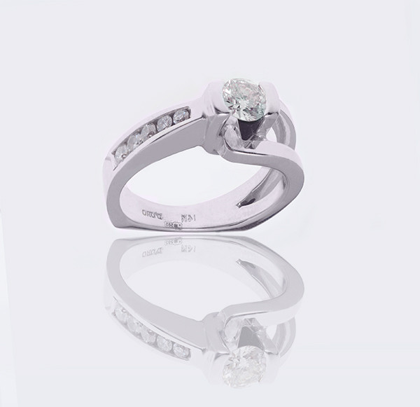 Женское кольцо из белого золота с бриллиантами С25Л1№9 - фото 2 - id-p318517654