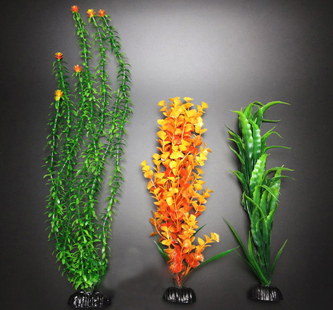 Набір штучних рослин, PLK 136, 3 шт. Пластикові прикраси в акваріумі.