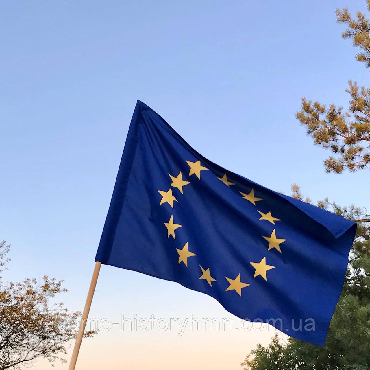 Односторонній прапор Євросоюзу з нашитими зірками 135 см × 90 см, габардин