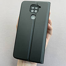 Чохол-книга для Xiaomi Redmi Note 9 книжка софт тач із захистом камери на сяомі редмі нот 9 чорна p8b, фото 3