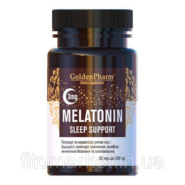 Мелатонін Підтримка сну 3 мг 60 веганських капсул - фото 1 - id-p1401164857