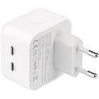 Зарядний мережевий пристрій XO L102 2Type-C 35 W White