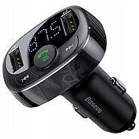 FM-МОДУЛЯТОР с зарядкой и USB BASEUS T TYPED BLUETOOTH MP3 BLACK / FM трансмиттер / Bluetooth трансмиттер