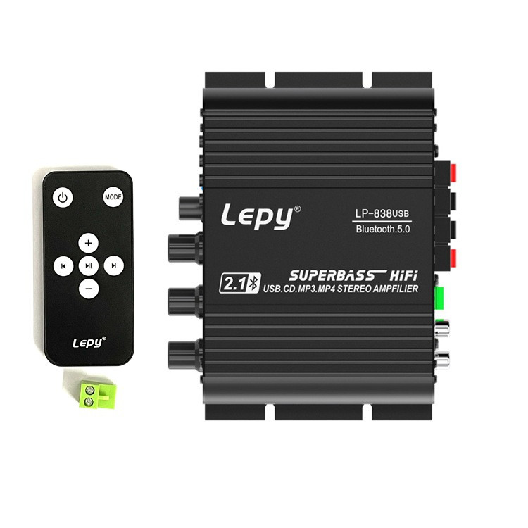 Автомобільний аудіопідсилювач Lepy LP-838 USB Bluetooth 12 В