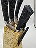 Набір ножів Rainberg RB-8806 на 8 предметів з ножицями + підставка Чорний, фото 2