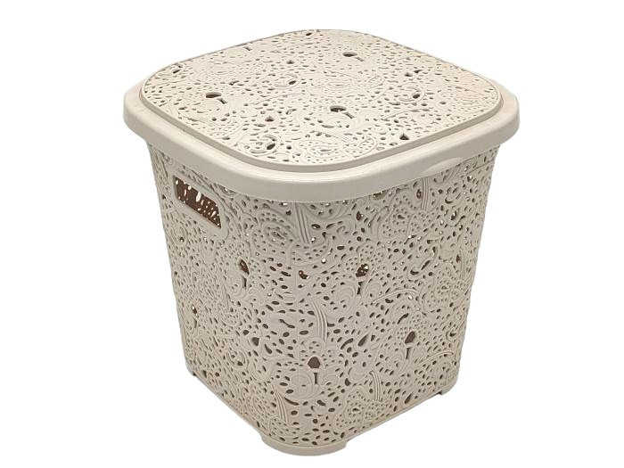 Корзина пластиковая с крышкой Ажур Elif Plastik №387 Ящик для хранения ...