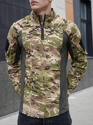Чоловіча сорочка камуфляжна з липучками під шеврони армійська сорочка