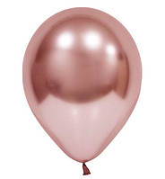 Воздушные шарики Balonevi (30 см) 5 шт, Турция, цвет - розовое золото (хром)